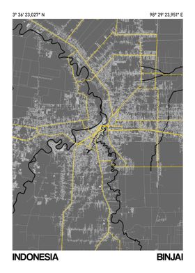 Binjai Map Poster