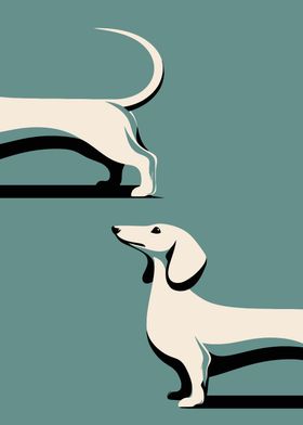 Dachshund Dog Print