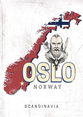 Oslo Norway Vintage Map