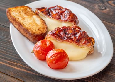 Bacon wrapped camembert