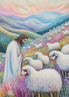 Jesus and Lambs