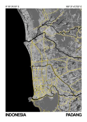 Padang Map Poster