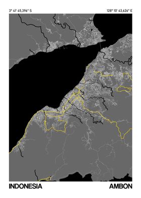 Ambon Map Poster