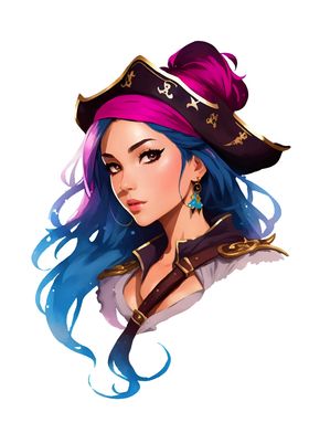 Pirate Girl Vector Art