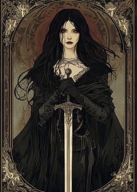 Dark Lady with Sword