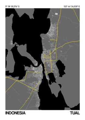 Tual Map Poster