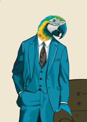 Parrot in a suit