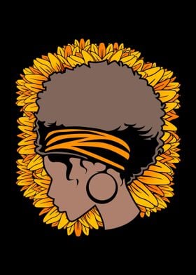 Black Woman Sunflower