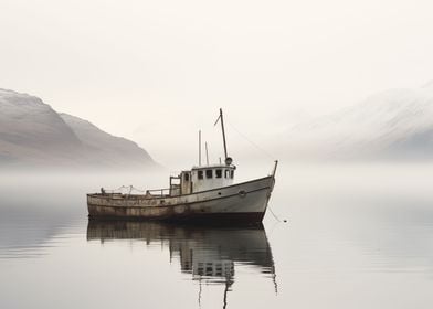 Old ship on the river