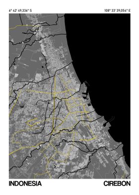 Cirebon Map Poster