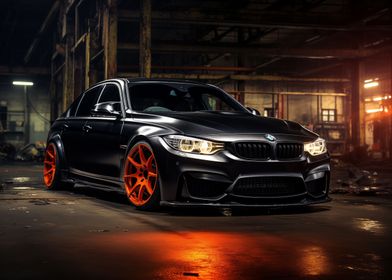 Black BMW Tuned car