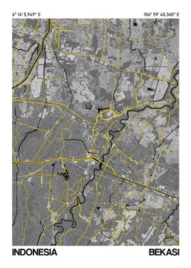 Bekasi Map Poster