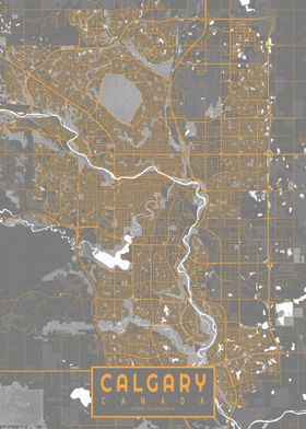 Calgary City Map Bauhaus