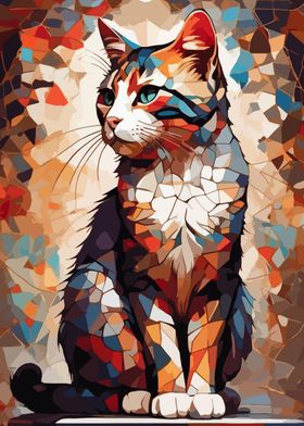 Cat With abstract