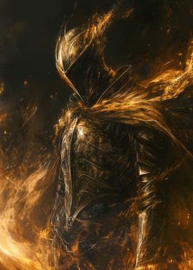 Golden Knight in Flames