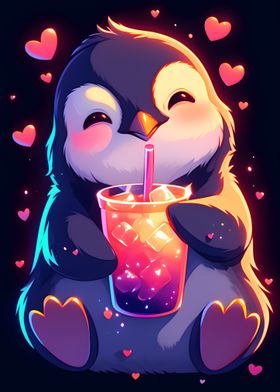 Cute Penguin with Drink