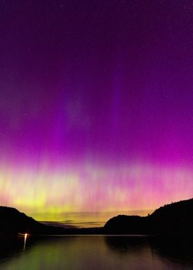 Northern Lights Over Fjord