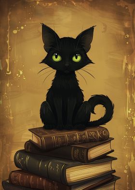 Black Cat on Books