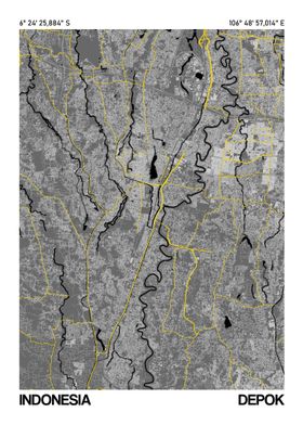 Depok Map Poster