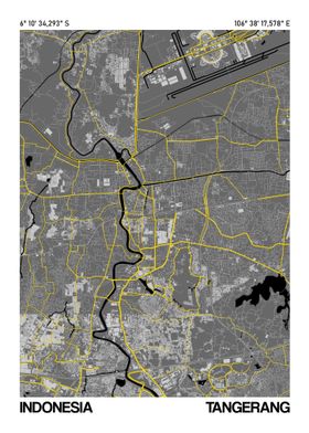 Tangerang Map Poster