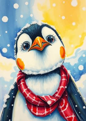 Cute Penguin in Winter