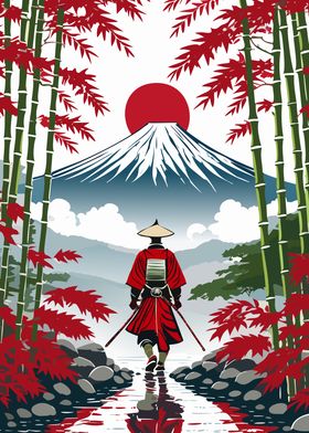 Samurai and Mount Fuji