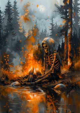 Skeleton by the Fire