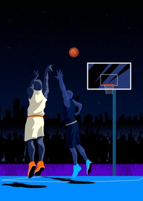 Basketball Dunk Silhouette