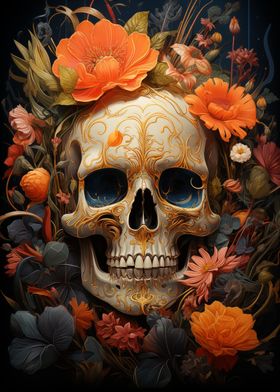 Floral Skull Art