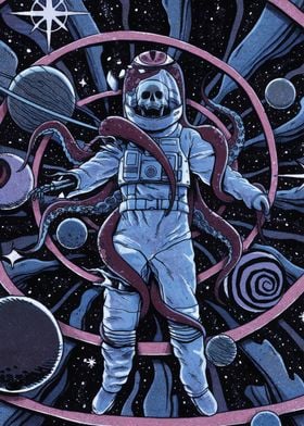 ASTRONAUT SKULL POSTER ART