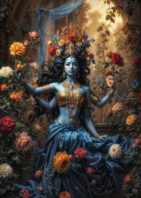 Kali Goddess in Magical Garden