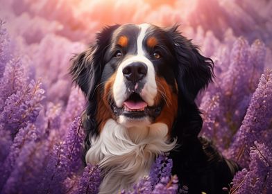 Bernese Mountain Dog in Lavenders