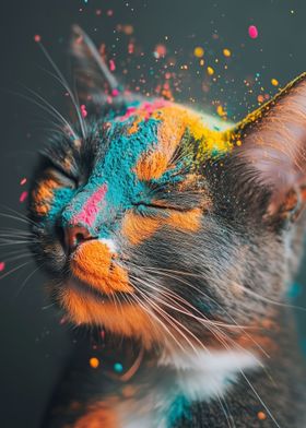 Colorful Powdered Cat