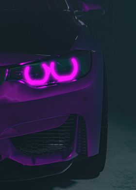 Purple BMW Headlights