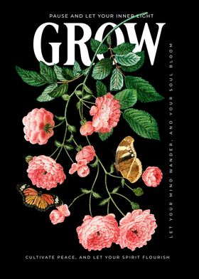 Grow Poster with Flowers