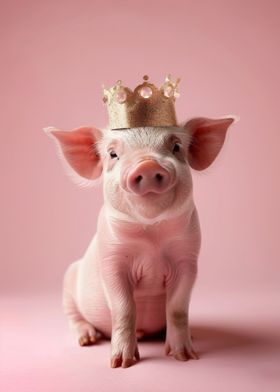 Piglet in a Crown