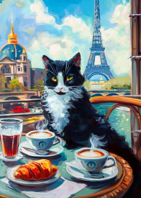 Cat in Paris Cafe