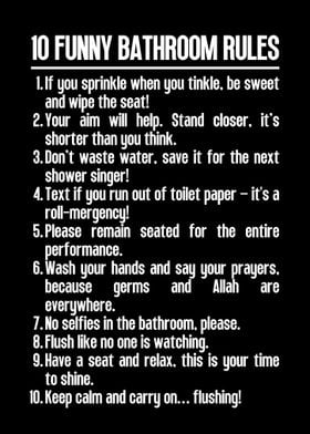 Funny Bathroom Rules