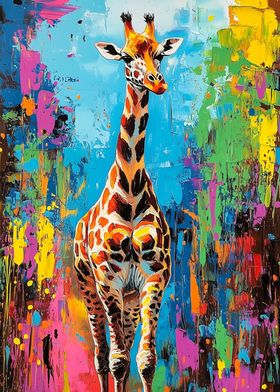 Giraffe Print Colorful  