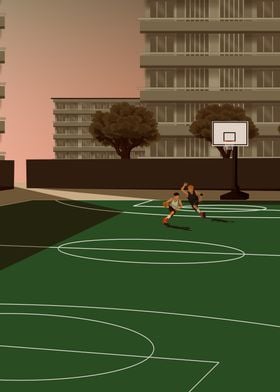 Basketball Court Illustration