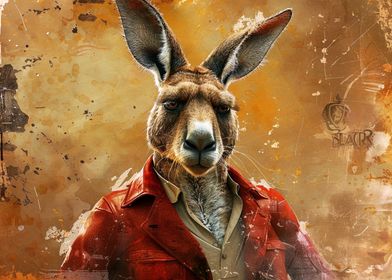 Kangaroo in Red Jacket