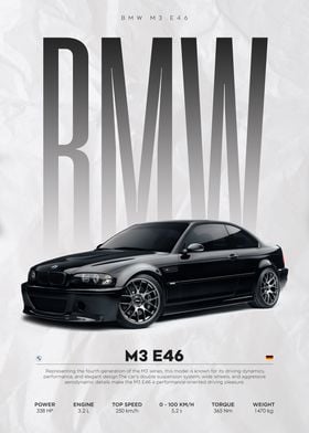 BMW M3 E46 Poster