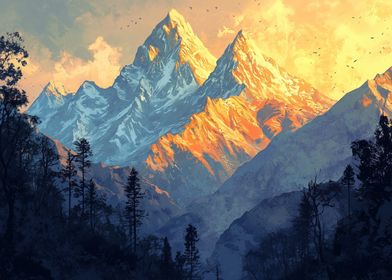 Majestic Mountain Sunset