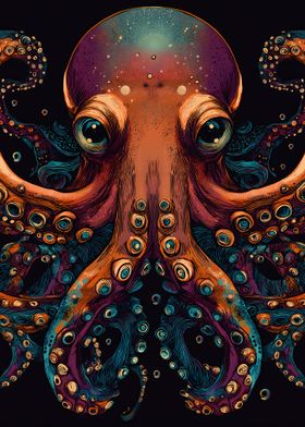 Cosmic Octopus Art