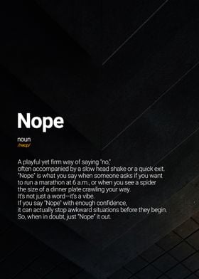 Nope Definition Poster