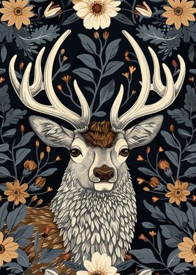 Floral Deer Portrait