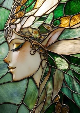 Stained Glass Fairy Portrait