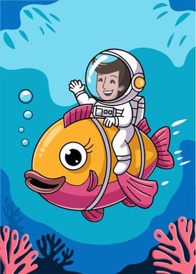 Astronaut Riding Fish