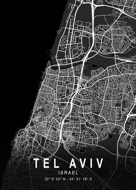 Tel Aviv Dark Map