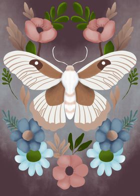 Dreamy Floral Moth